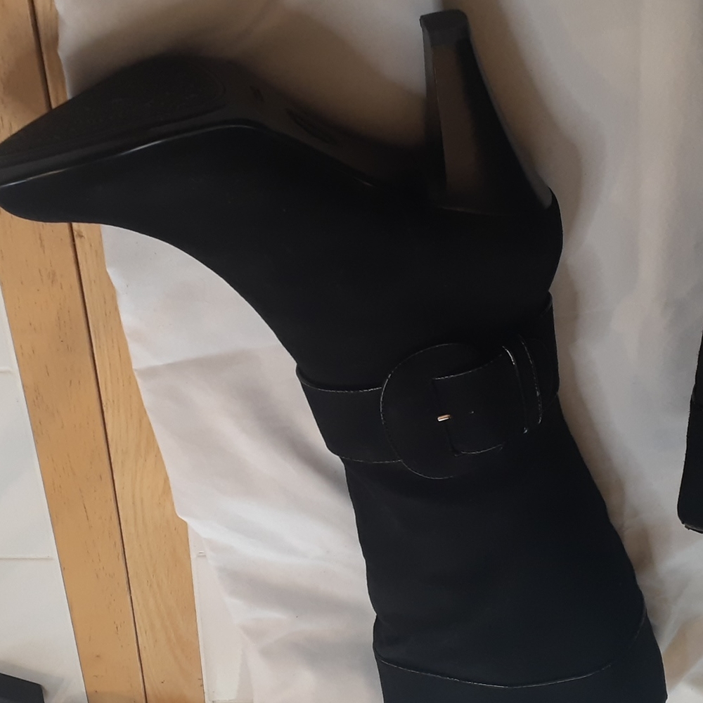 Black suede boots